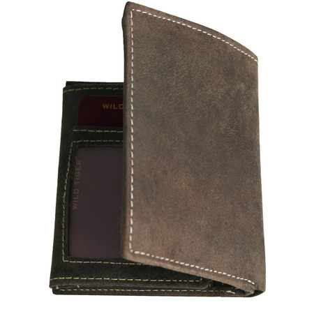 Zgrabny portfel męski Wild Tiger - ciemnobrązowy