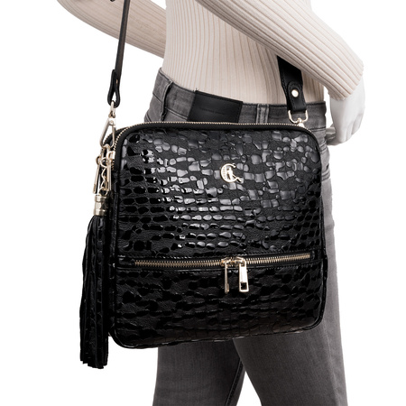 Listonoszka Canaletto ze skóry naturalnej – unikalny wzór kropli