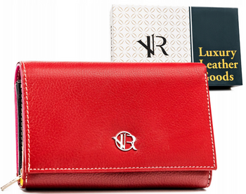 Skórzany, elegancki portfel damski na zatrzask - Rovicky