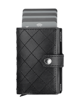 Portfel HIKER - CHIC Decor wykonany z garbowanej skóry Nomad czarny