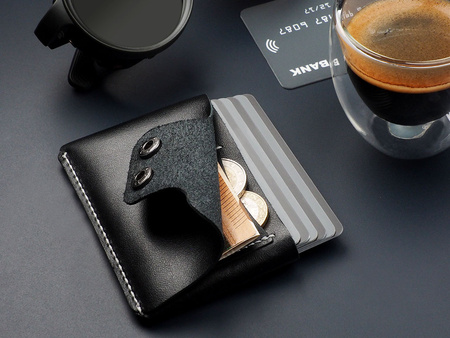 Portfel HOBBY wykonany ze skóry Italia czarny