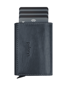 Portfel BOSTO wykonany z roślinnie garbowanej skóry Nomad granatowy