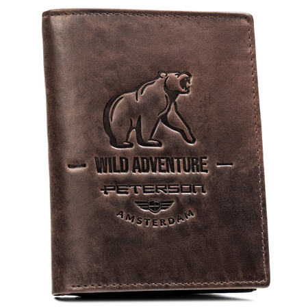 Portfel męski skórzany Peterson - duży, pionowy, elegancki i praktyczny