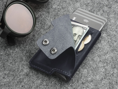 Portfel FUNKY wykonany ze skóry Nomad granatowy