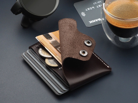 Portfel HOBBY wykonany ze skóry Italia brązowy