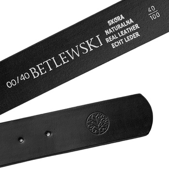 Skórzany pasek damski CYNTHIA czarny 90-105-cm