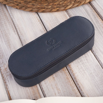Skórzane etui na okulary piórnik granatowy Paolo Peruzzi T-82-DB