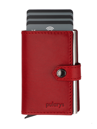 Portfel EASY WALLET wykonany z garbowanej skóry Nomad czerwony