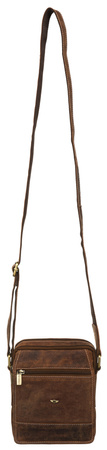Listonoszka męska Peterson w brązowej skórze z regulowanym paskiem