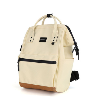 Miejski plecak damski w jasnożółtym kolorze z kieszenią zewnętrzną na suwak - Himawari