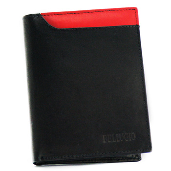 Portfel męski z kolorową wstawką Bellugio - czarno-czerwony