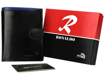 Skórzany portfel z zapinką i systemem RFID - Ronaldo