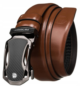 Pasek męski ze skóry naturalnej z automatyczną klamrą - Peterson 105