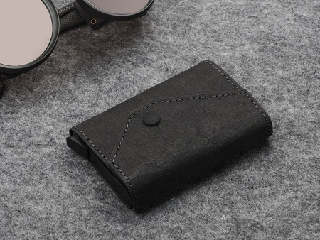 Portfel PORTER Go wykonany z  wodoodpornego papieru Wash Paper czarny