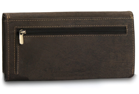 Portfel damski skóra nubuk Wild Tiger - ciemnobrązowy