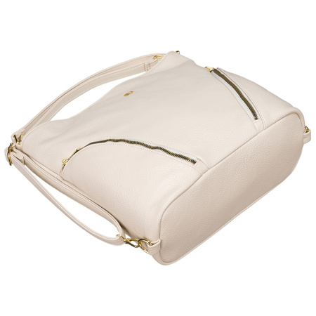 Torebka shopper damska beżowa z kieszonkami Rovicky - elegancja i funkcjonalność