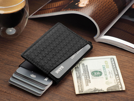 Portfel KANGOO - PEPIT Decor wykonany z delikatnej skóry Italia czarny