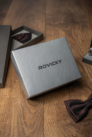 Skórzany pasek męski z prążkowaną, automatyczną klamrą - Rovicky 100