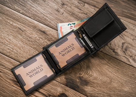 Portfel męski skórzany Always Wild w czerni - duży, casualowy