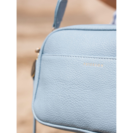 Listonoszka damska crossbody niebieska z paskiem eko skóry Peterson