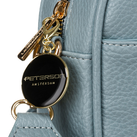 Listonoszka damska crossbody niebieska z paskiem eko skóry Peterson