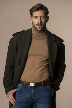 Skórzany pasek męski AUTOMATIC 95-110-cm brazowy