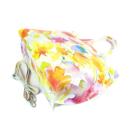 Włoska torba A4 Shopper Bag Vera Pelle Kwiaty SB689K2
