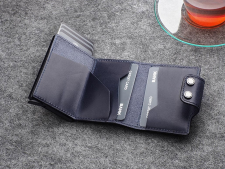 Portfel DOPPIO wykonany ze skóry Nomad granatowy