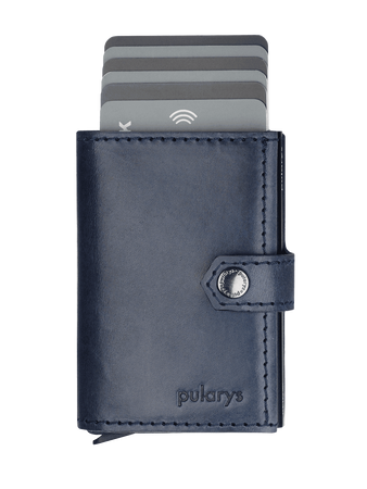 Portfel HIKER Go wykonany z roślinnie garbowanej skóry Nomad granatowy