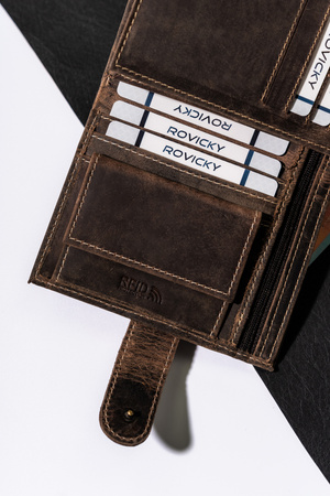 Duży portfel męski z bydlęcej skóry naturalnej - Buffalo Wild