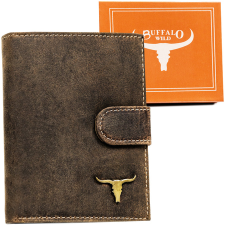 Duży portfel męski z bydlęcej skóry naturalnej - Buffalo Wild