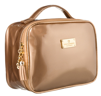 Kosmetyczka podróżna złota z uchwytem - Peterson