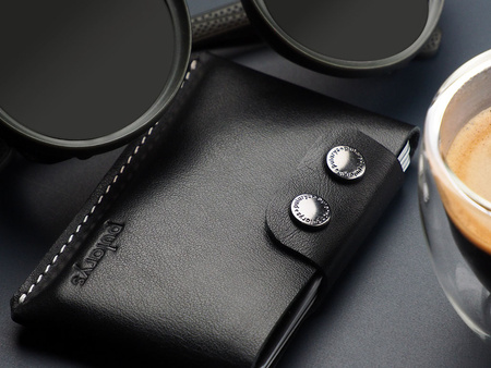 Portfel HOBBY wykonany ze skóry Italia czarny