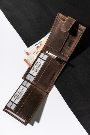 Portfel z naturalnej skóry męski na zatrzask - Buffalo Wild