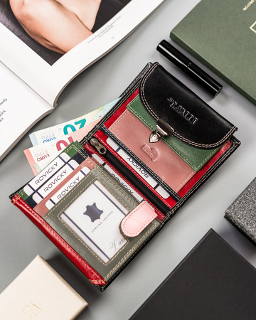 Portfel damski skórzany na zatrzask z technologią RFID - 4U Cavaldi