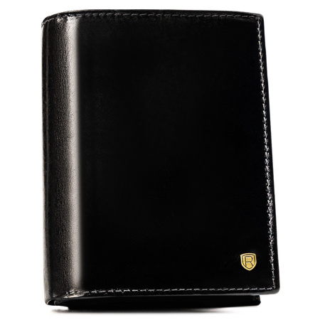Portfel męski skórzany Rovicky - duży, czarny z RFID