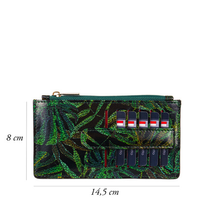 Etui na karty skórzane BajuBaj w zielonym kolorze
