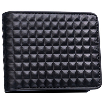 Portfel męski czarny z geometrycznym wzorem - Peterson