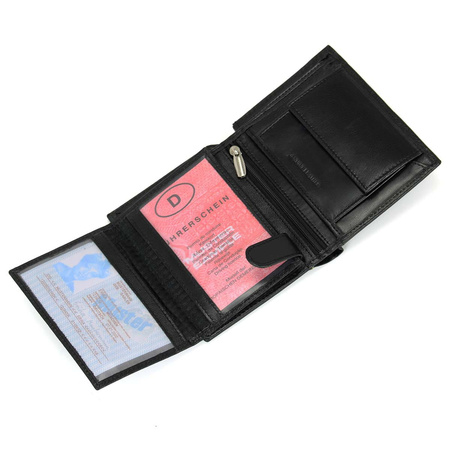 Duży portfel portfel męski skórzany Bellugio - czarny