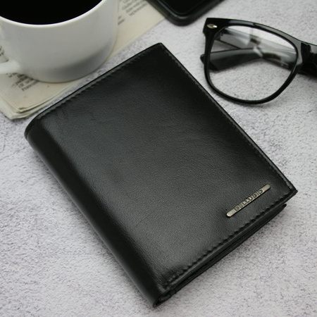 Duży portfel portfel męski skórzany Bellugio - czarny