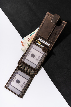 Duży portfel męski z nubukowej skóry naturalnej - Buffalo Wild