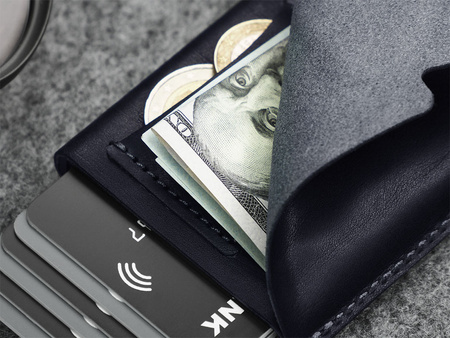 Portfel FUNKY wykonany ze skóry Nomad granatowy