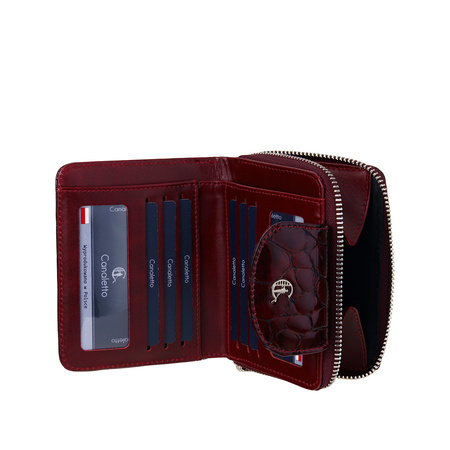 Portfel damski Canaletto - elegancja z ochroną RFID w bordowym wydaniu