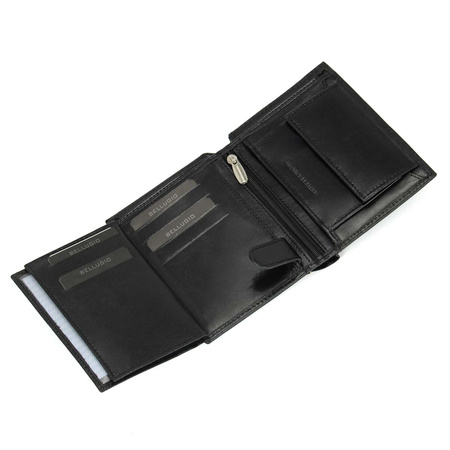 Duży portfel portfel męski skórzany Bellugio - czarny