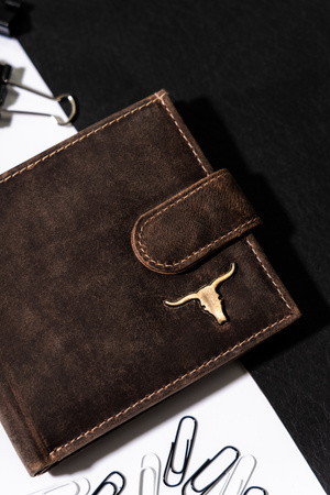 Duży skórzany portfel męski z zatrzaskiem - Buffalo Wild