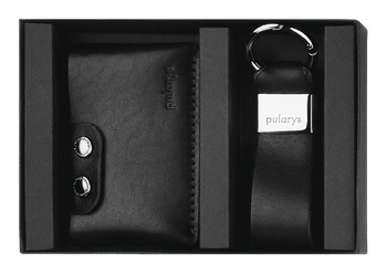 Portfel HOBBY w zestawie z brelokiem ze skóry Nomad czarny