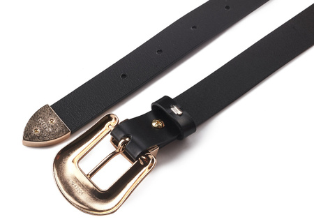 Pasek damski z ozdobną, metalową klamrą - Peterson 110