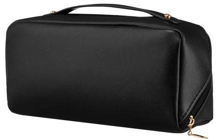 Kosmetyczka podróżna damska z ekoskóry - Peterson, czarna elegancja