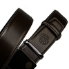 Skórzany pasek męski ELITE ciemny-braz 115-cm