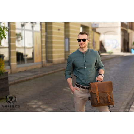 Plecak męski vintage brązowy Paolo Peruzzi T-29-BR